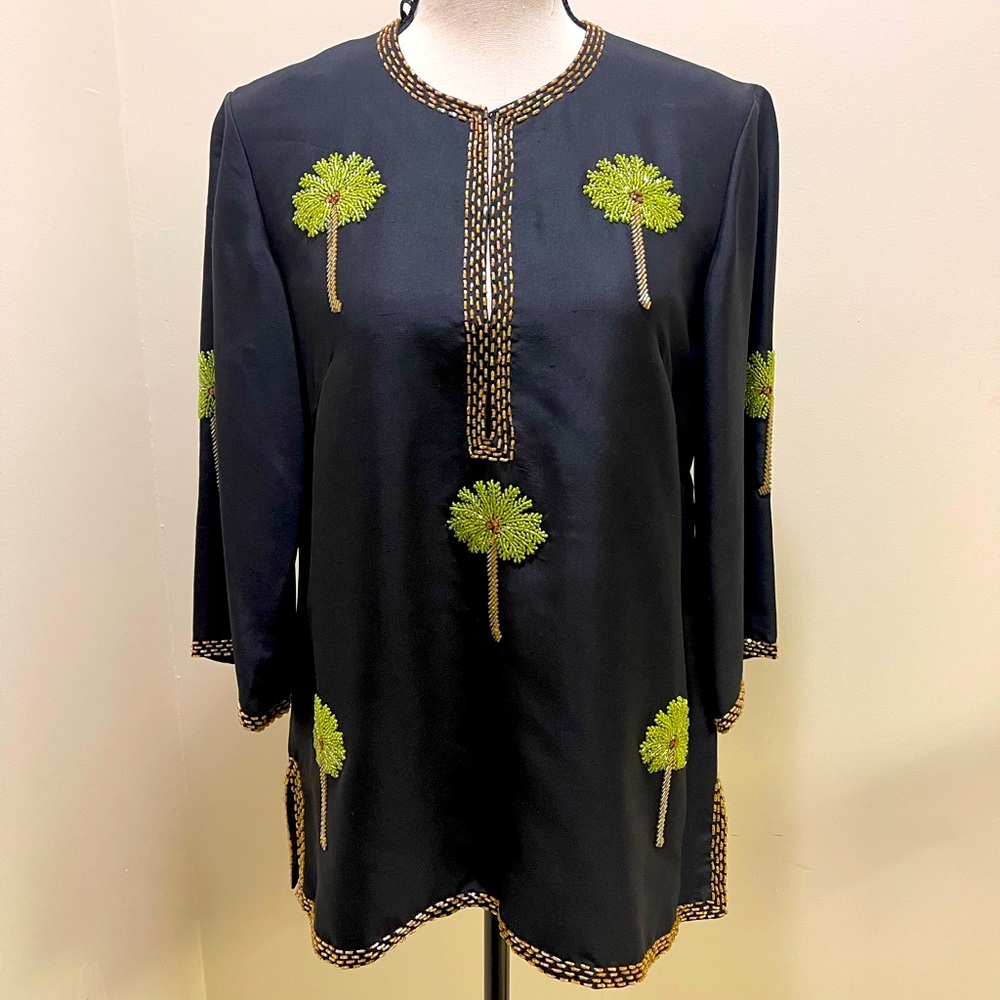 CJ Laing hand beaded silk top